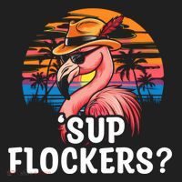 Flamingo Sunglasses Vacation Tropical Flock 70s 80s 90s Gift Beanie thumb 2