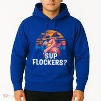 Flamingo Sunglasses Vacation Tropical Flock 70s 80s 90s Gift Hoodie thumb 2