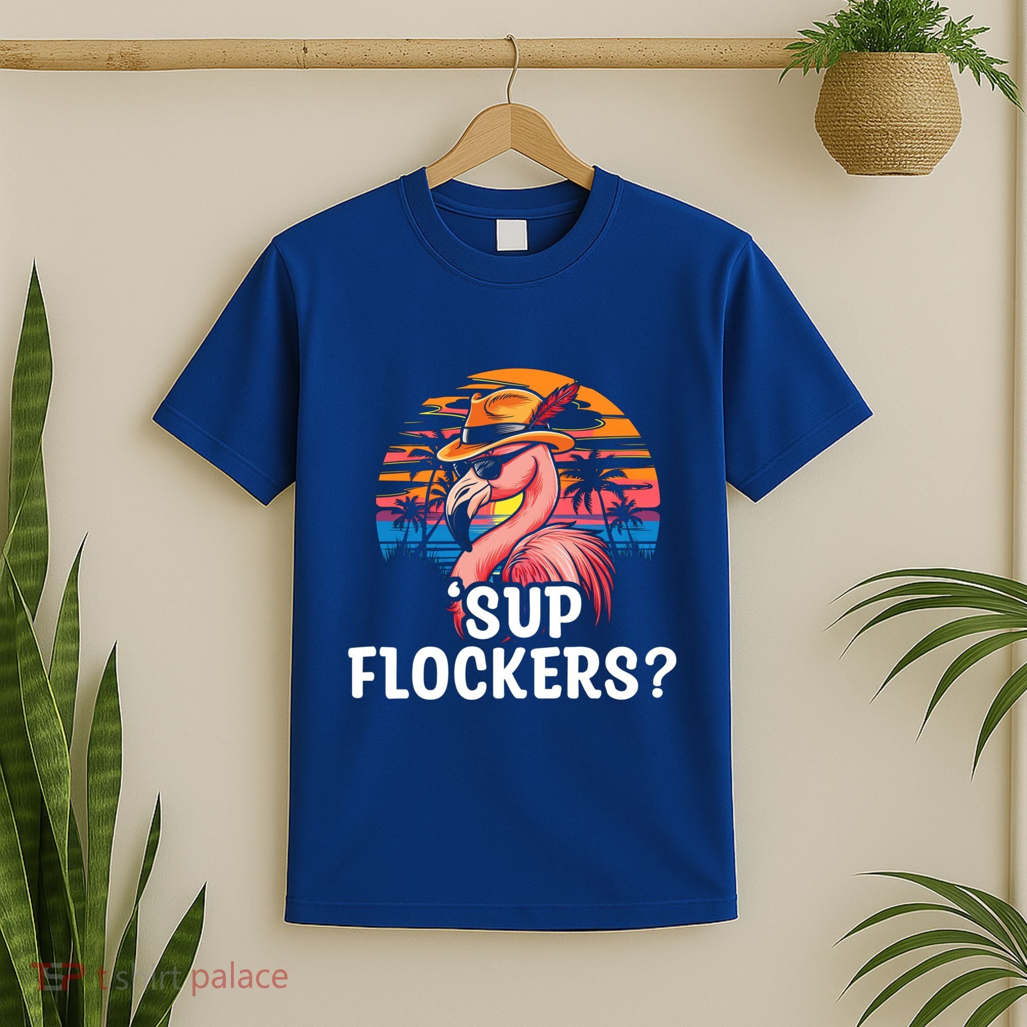 Flamingo Sunglasses Vacation Tropical Flock 70s 80s 90s Gift T-Shirt