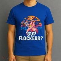 Flamingo Sunglasses Vacation Tropical Flock 70s 80s 90s Gift T-Shirt thumb 3