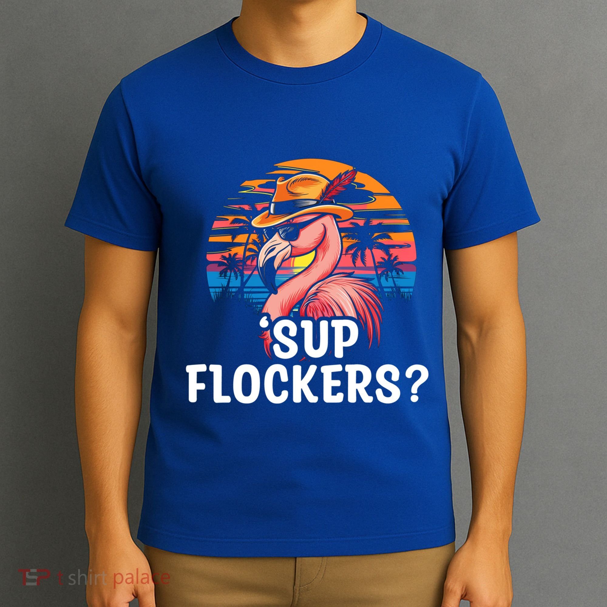 Flamingo Sunglasses Vacation Tropical Flock 70s 80s 90s Gift T-Shirt