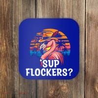 Flamingo Sunglasses Vacation Tropical Flock 70s 80s 90s Gift Coaster thumb 0