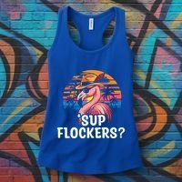 Flamingo Sunglasses Vacation Tropical Flock 70s 80s 90s Gift Women's Tank Top thumb 3