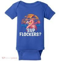 Flamingo Sunglasses Vacation Tropical Flock 70s 80s 90s Gift Baby Bodysuit thumb 0