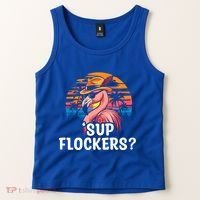 Flamingo Sunglasses Vacation Tropical Flock 70s 80s 90s Gift Tank Top thumb 2