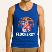 Flamingo Sunglasses Vacation Tropical Flock 70s 80s 90s Gift Tank Top thumb 3
