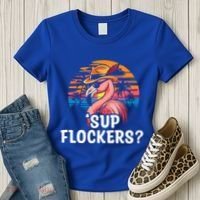 Flamingo Sunglasses Vacation Tropical Flock 70s 80s 90s Gift Women's T-Shirt thumb 3