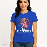 Flamingo Sunglasses Vacation Tropical Flock 70s 80s 90s Gift Women's T-Shirt thumb 4