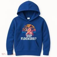 Flamingo Sunglasses Vacation Tropical Flock 70s 80s 90s Gift Kids Hoodie thumb 0