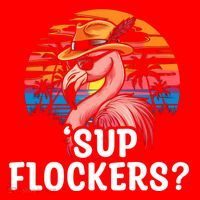 Flamingo Sunglasses Vacation Tropical Flock 70s 80s 90s Gift Santa Hat thumb 1