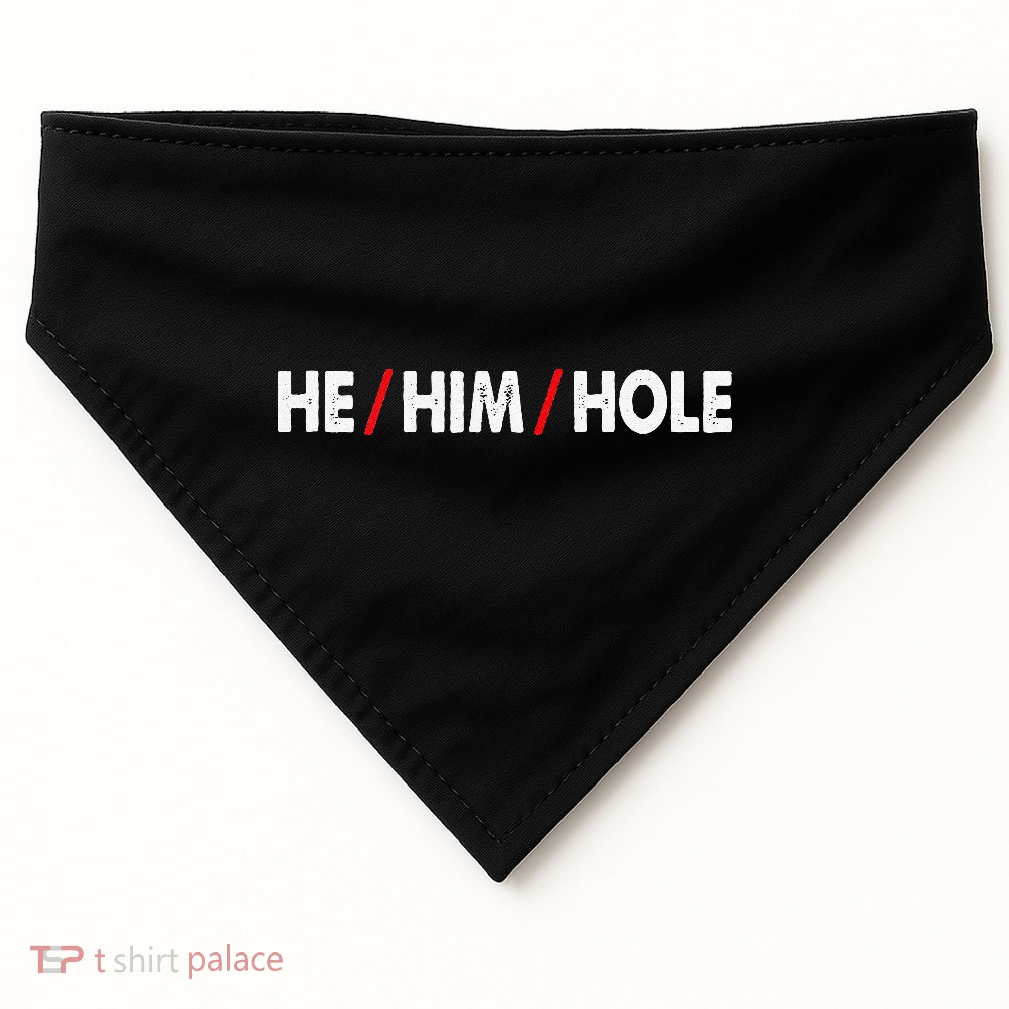 Funny Sarcastic Valentine's Day He Him Hole USA-Made Doggie Bandana