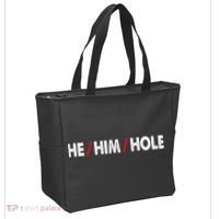 Funny Sarcastic Valentine's Day He Him Hole Tote Bag thumb 2