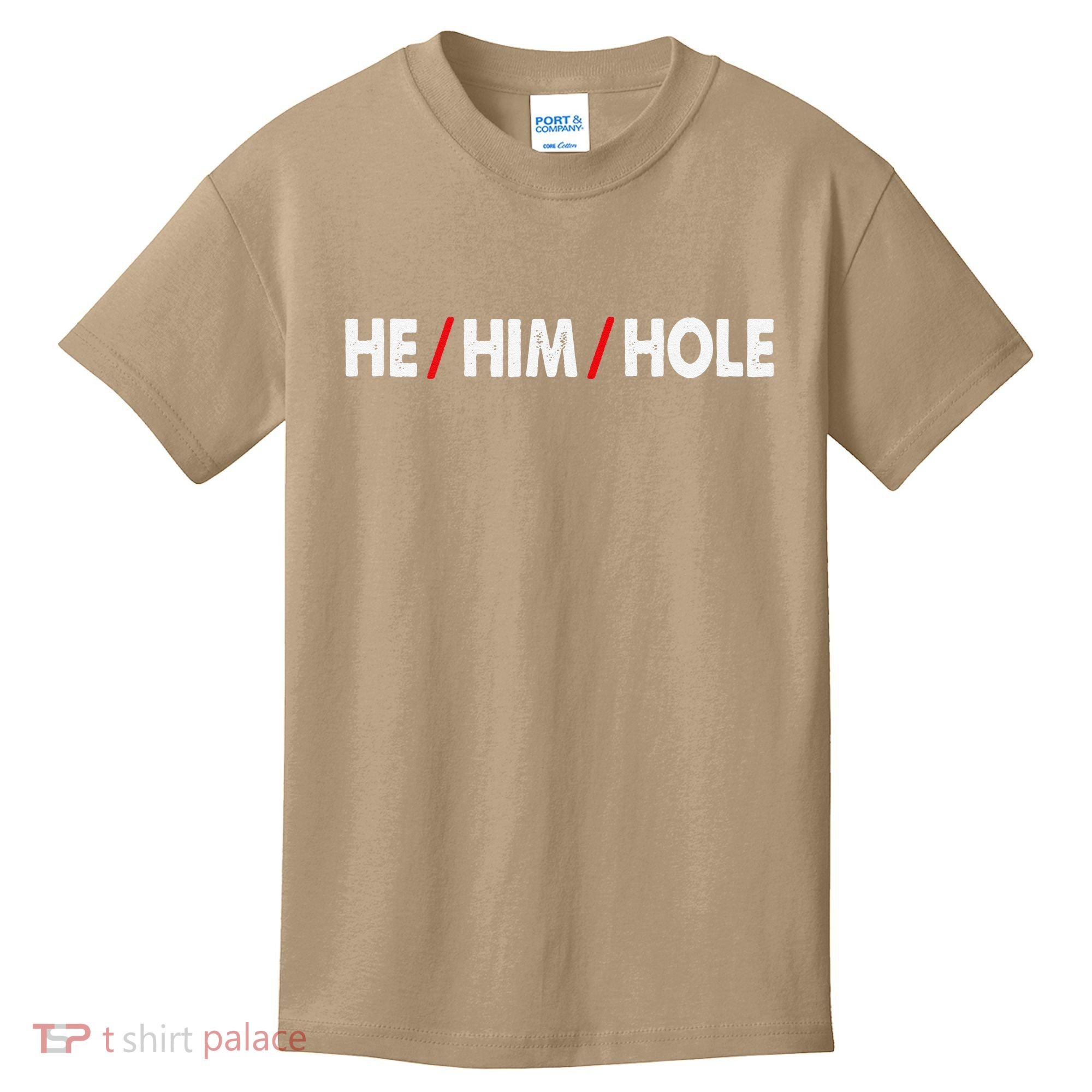 Funny Sarcastic Valentine's Day He Him Hole Kids T-Shirt
