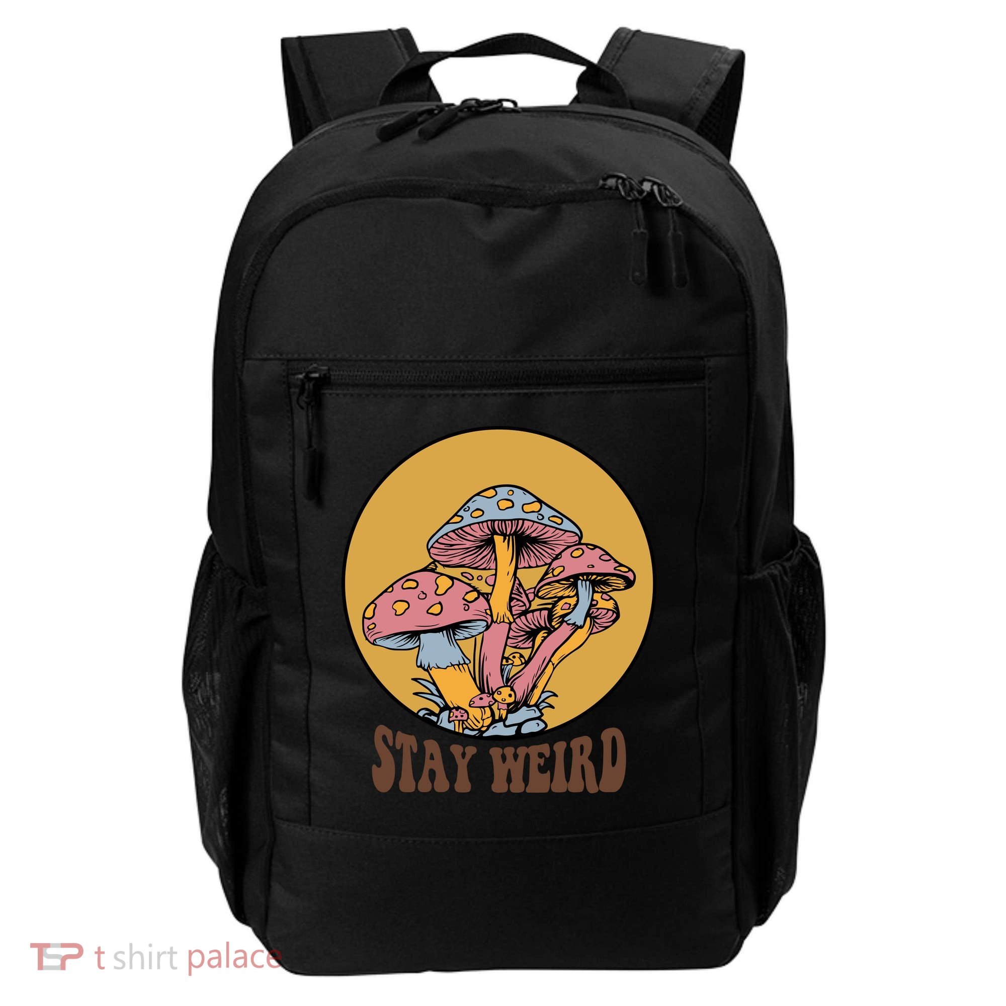 Funny Stay Weird Mushroom Meme Backpack