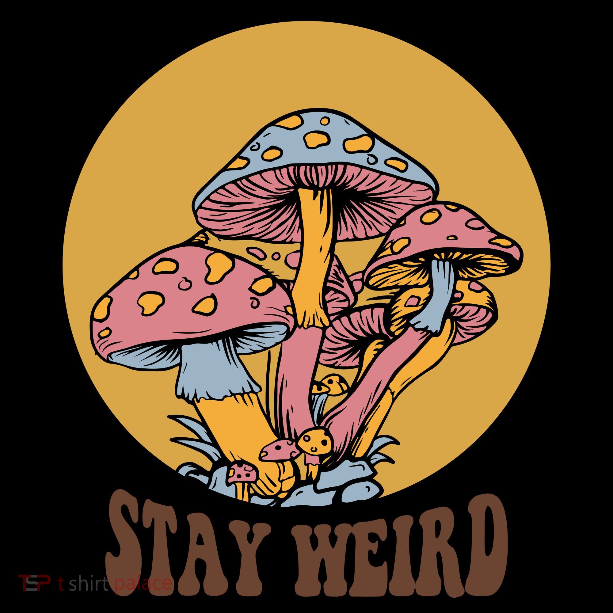 Funny Stay Weird Mushroom Meme Coaster