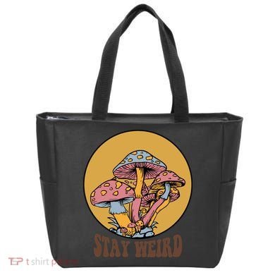Funny Stay Weird Mushroom Meme Tote Bag