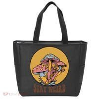 Funny Stay Weird Mushroom Meme Tote Bag thumb 0