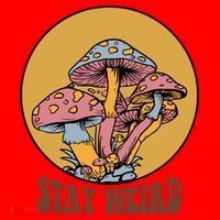 Funny Stay Weird Mushroom Meme Santa Hat thumb 1