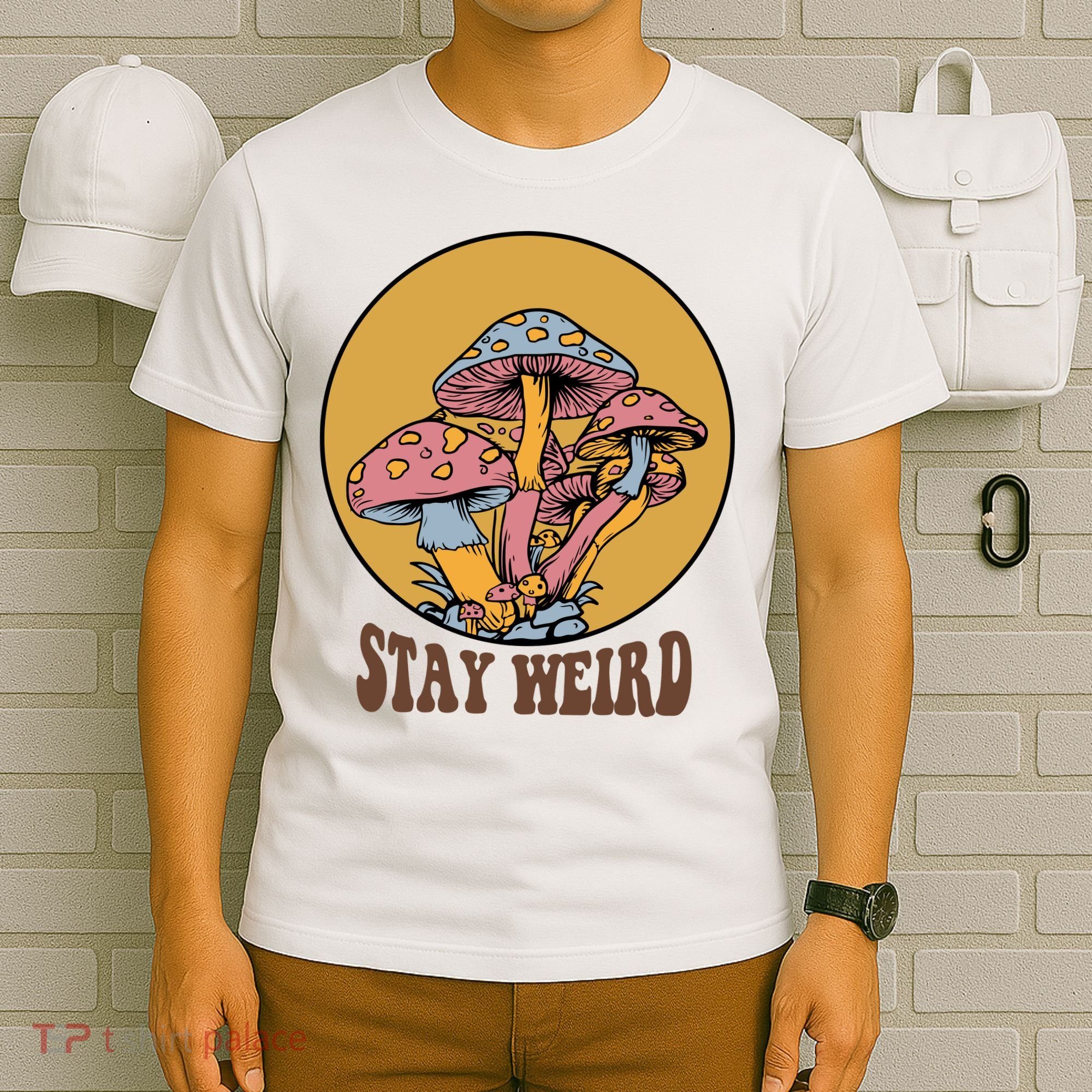 Funny Stay Weird Mushroom Meme T-Shirt