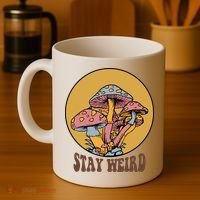 Funny Stay Weird Mushroom Meme Coffee Mug thumb 4