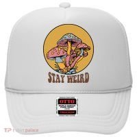 Funny Stay Weird Mushroom Meme Hat thumb 0