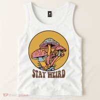 Funny Stay Weird Mushroom Meme Tank Top thumb 2