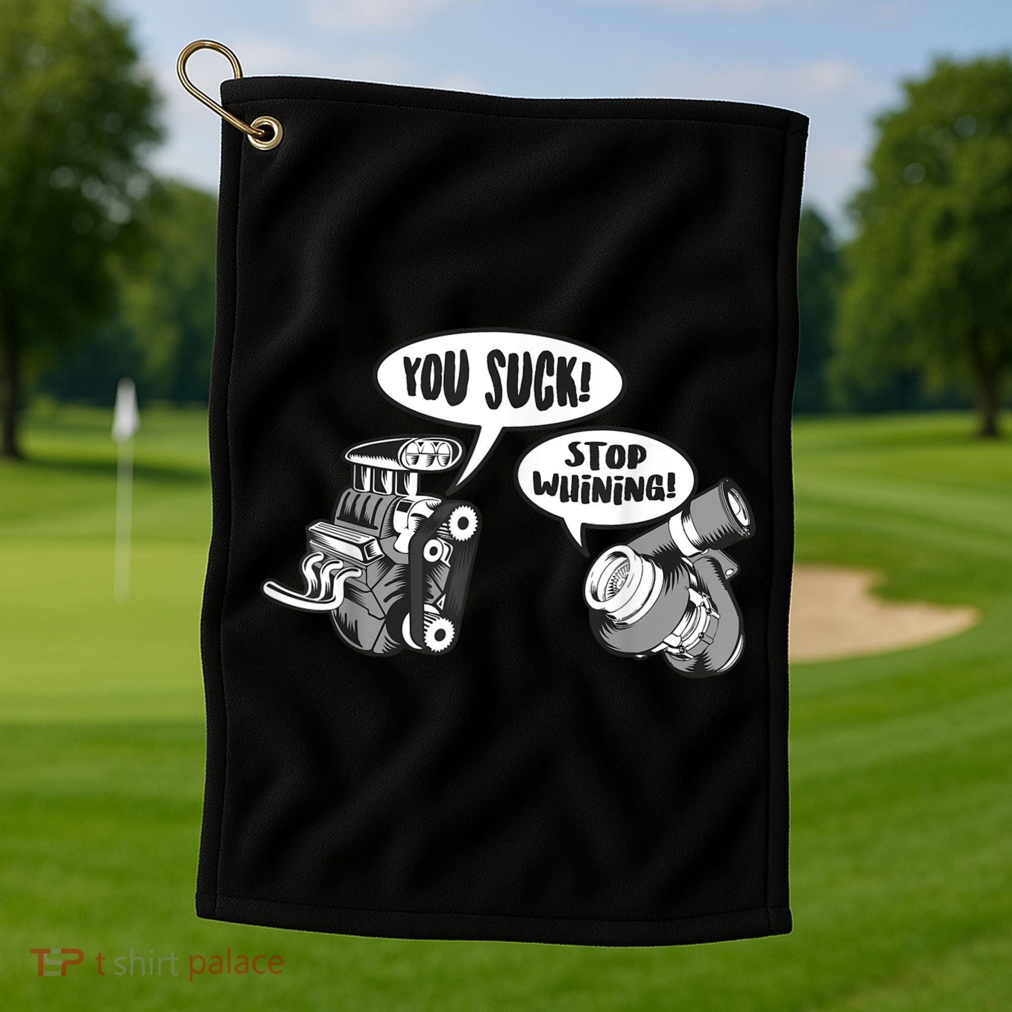 Funny Stop Whining Car Mechanic Precision Turbo For Men Golf Towel