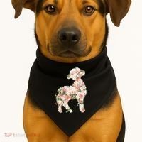 Floral Spring Women Flower Lamb USA-Made Doggie Bandana thumb 1