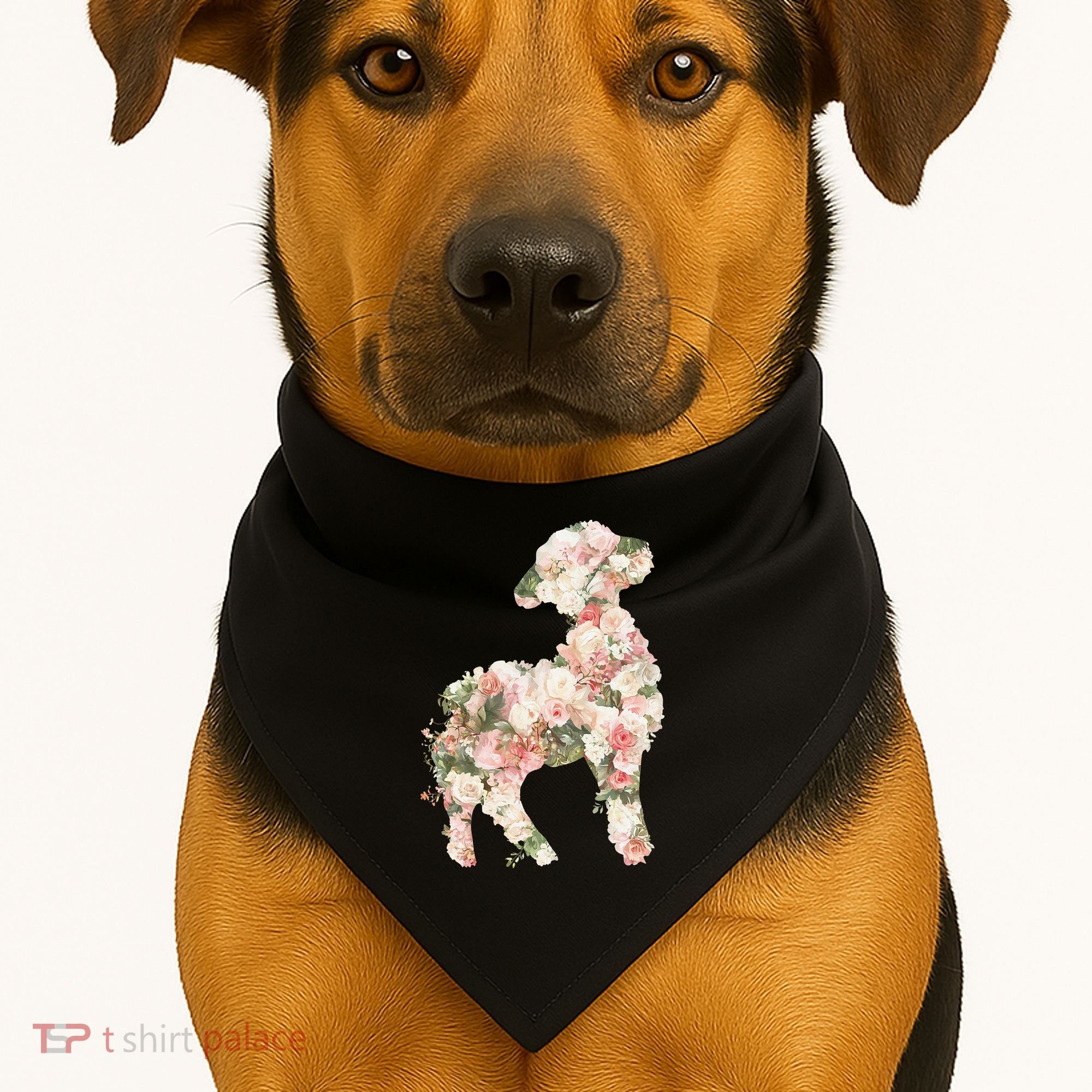 Floral Spring Women Flower Lamb USA-Made Doggie Bandana