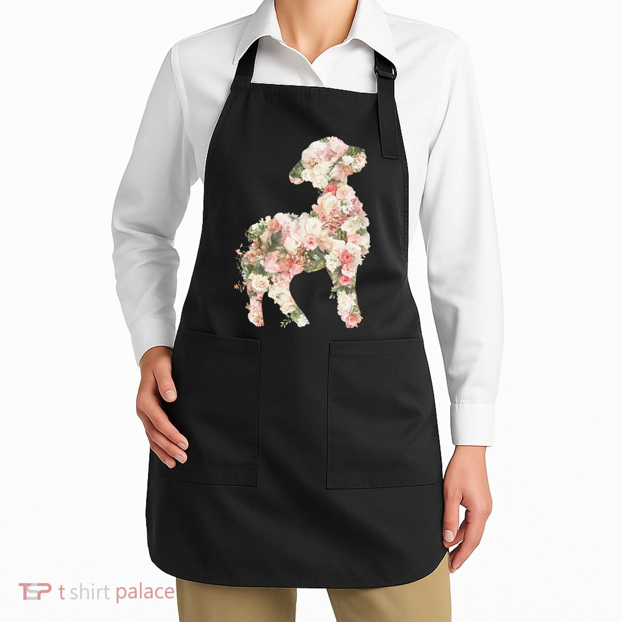 Floral Spring Women Flower Lamb Apron