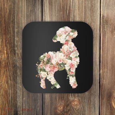 Floral Spring Women Flower Lamb Coaster