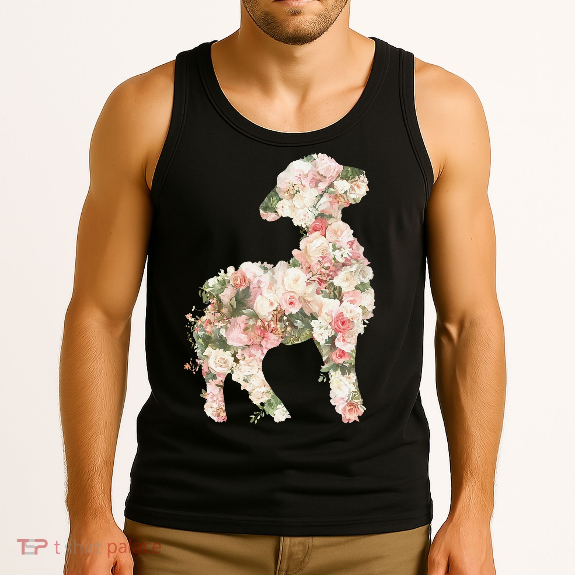 Floral Spring Women Flower Lamb Tank Top