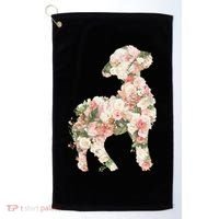 Floral Spring Women Flower Lamb Golf Towel thumb 0