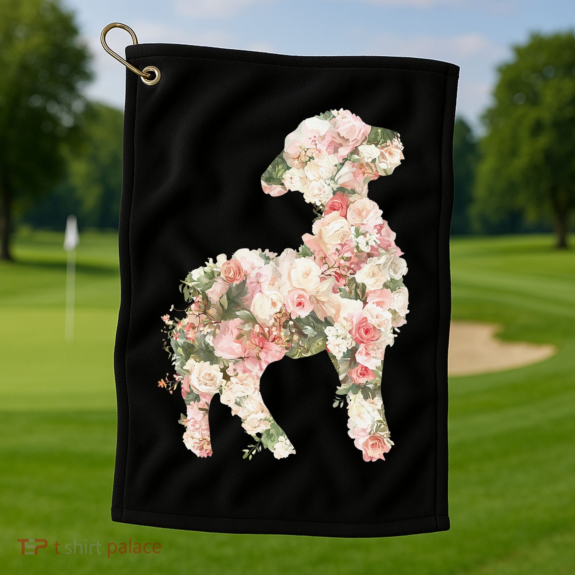 Floral Spring Women Flower Lamb Golf Towel