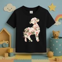 Floral Spring Women Flower Lamb Toddler T-Shirt thumb 3