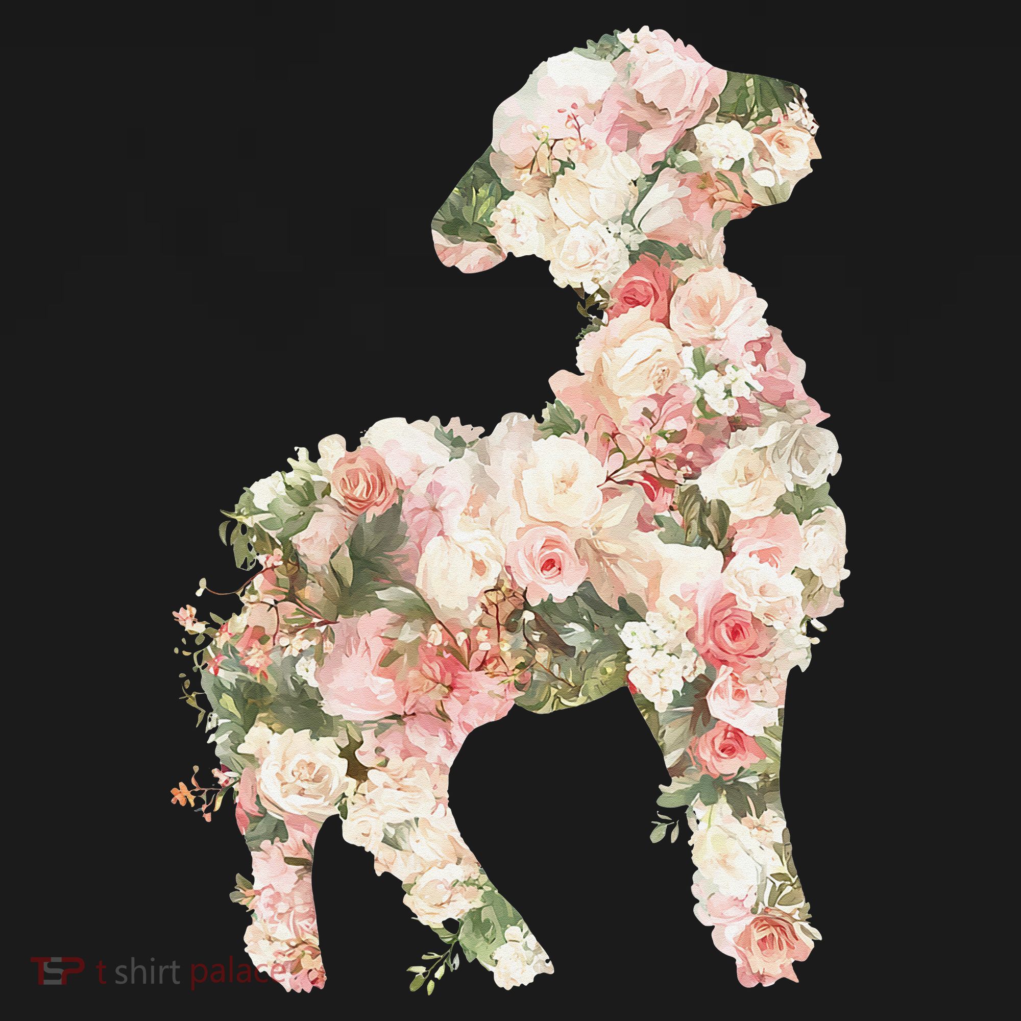 Floral Spring Women Flower Lamb Toddler T-Shirt