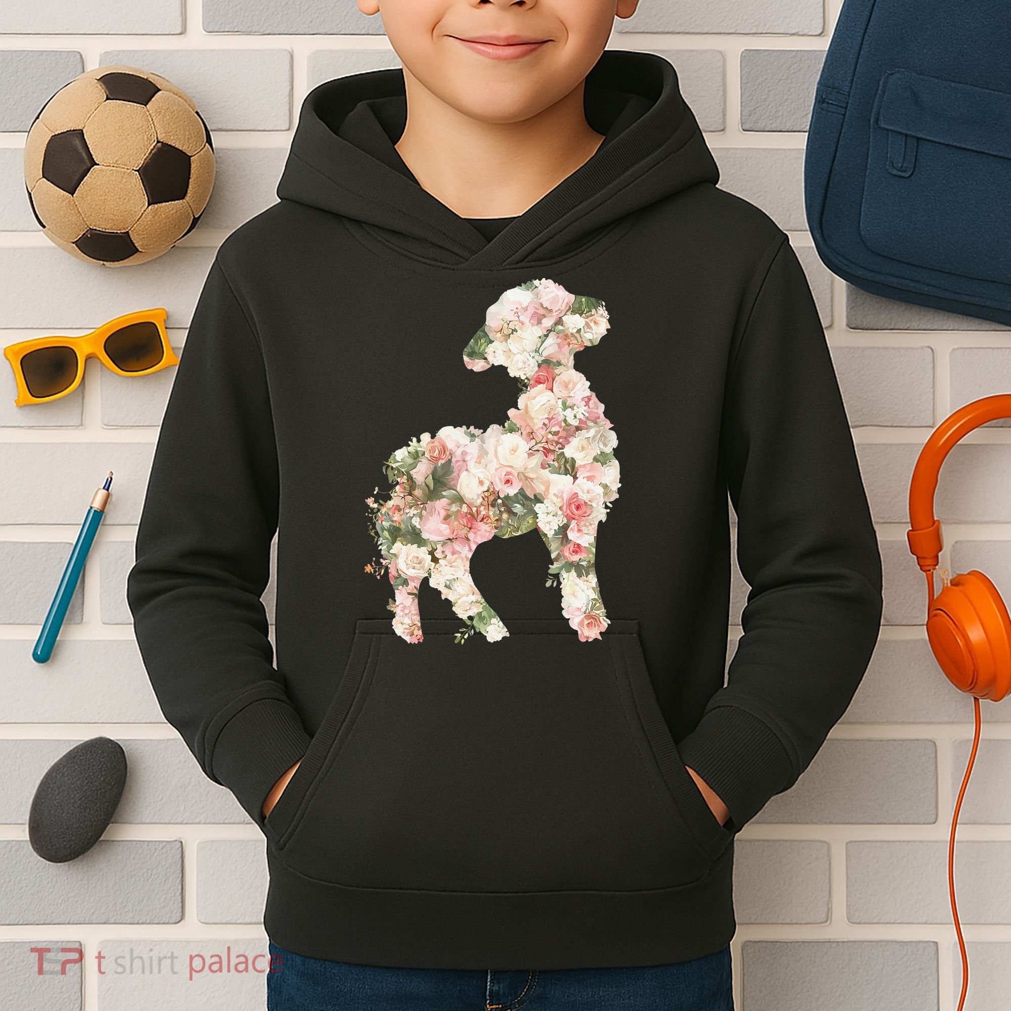 Floral Spring Women Flower Lamb Kids Hoodie