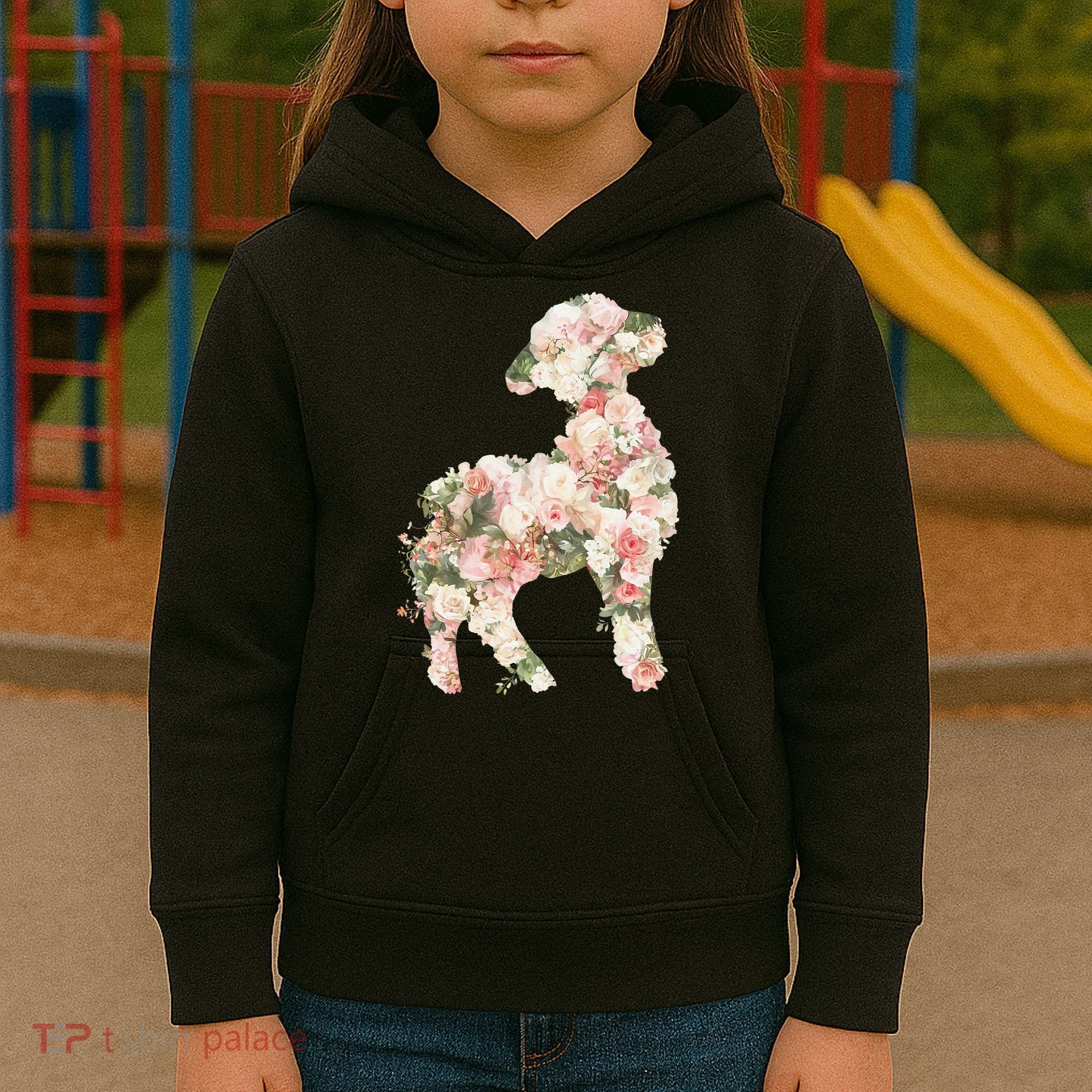 Floral Spring Women Flower Lamb Kids Hoodie