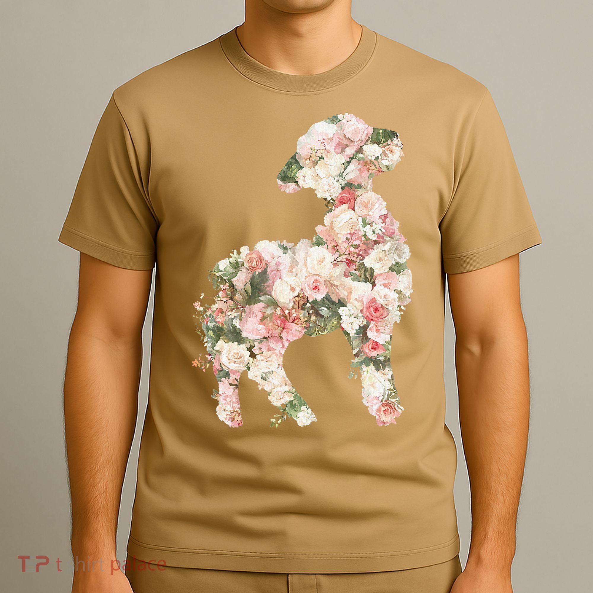 Floral Spring Women Flower Lamb T-Shirt
