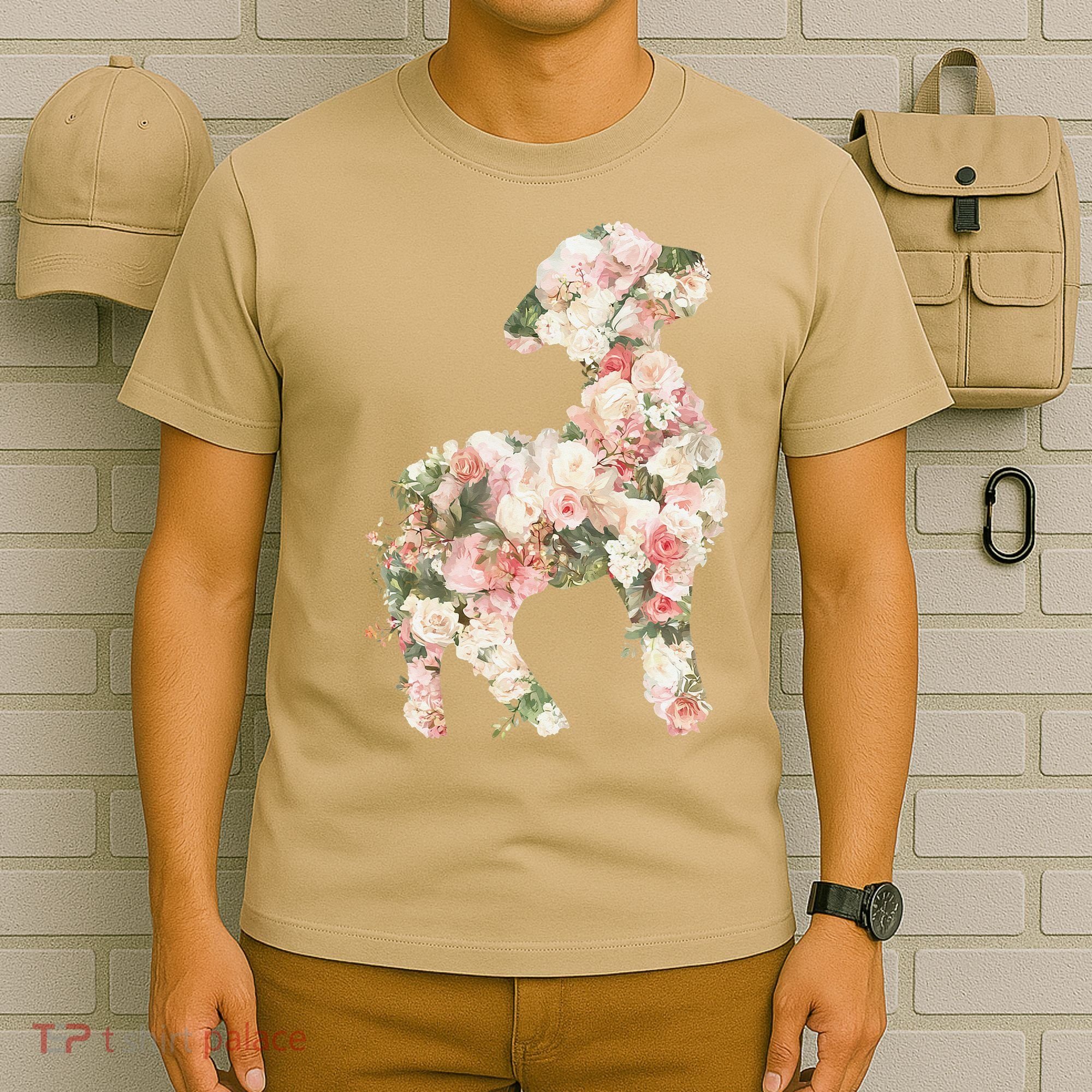 Floral Spring Women Flower Lamb T-Shirt