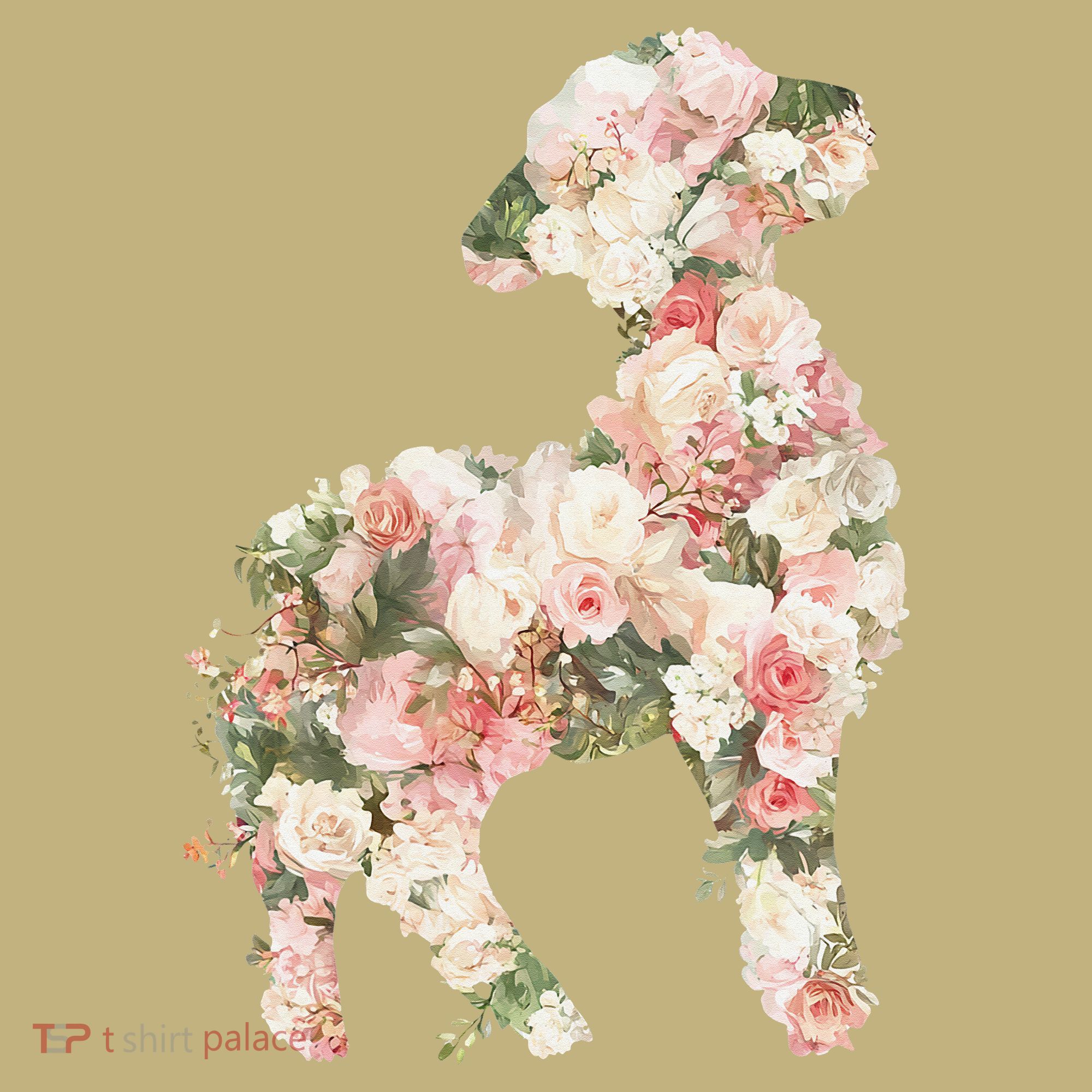 Floral Spring Women Flower Lamb Kids T-Shirt