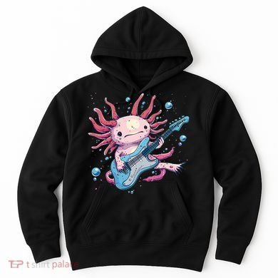 Funny Salamander With Guitar For Axolotl Costume Lovers Hoodie
