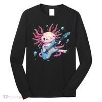 Funny Salamander With Guitar For Axolotl Costume Lovers Long Sleeve Shirt thumb 0