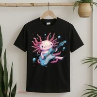 Funny Salamander With Guitar For Axolotl Costume Lovers T-Shirt thumb 2
