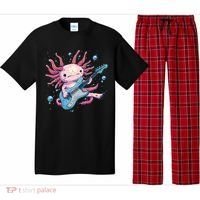 Funny Salamander With Guitar For Axolotl Costume Lovers Pajama Set thumb 0
