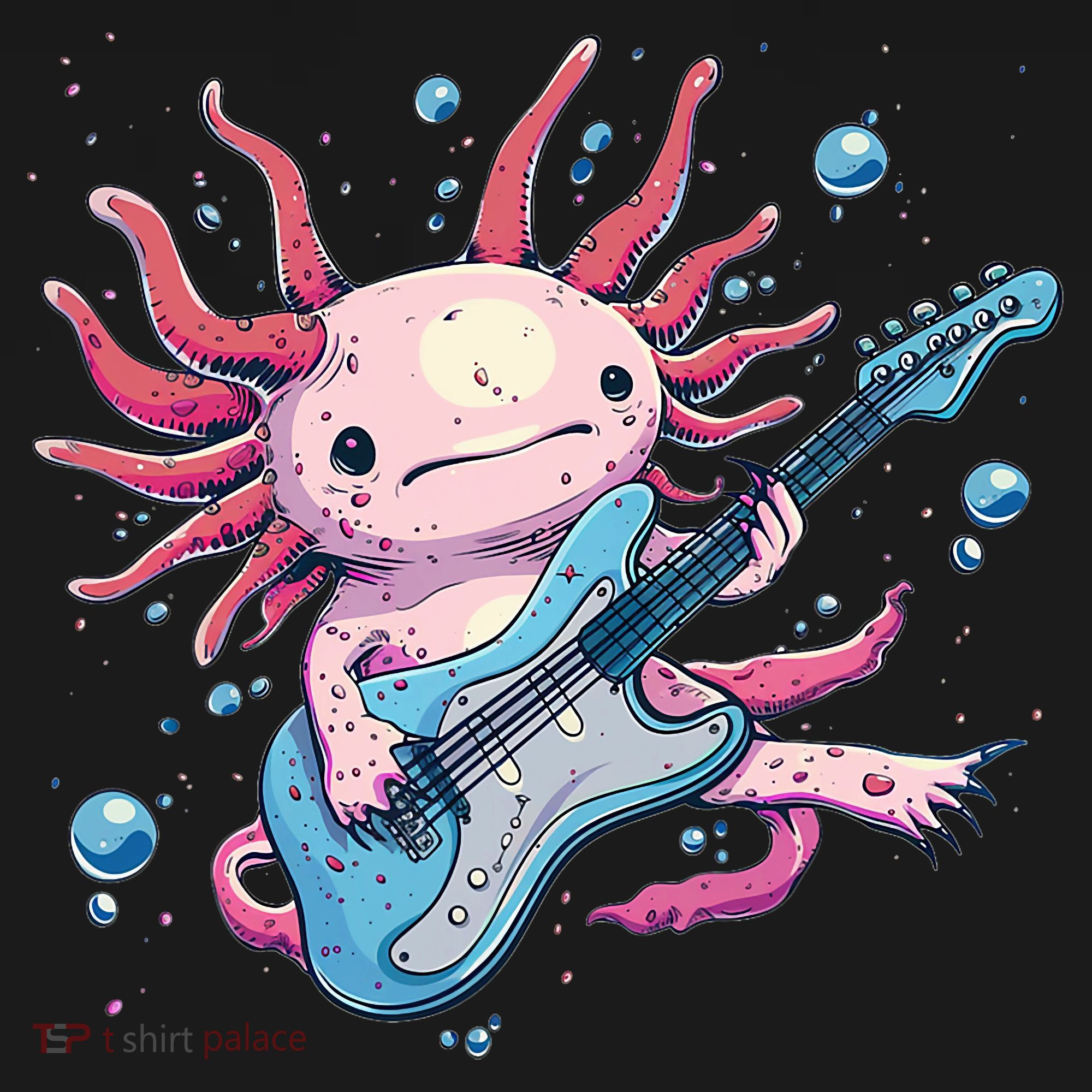 Funny Salamander With Guitar For Axolotl Costume Lovers Toddler Hoodie