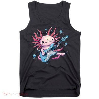 Funny Salamander With Guitar For Axolotl Costume Lovers Tank Top
