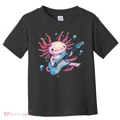 Funny Salamander With Guitar For Axolotl Costume Lovers Toddler T-Shirt