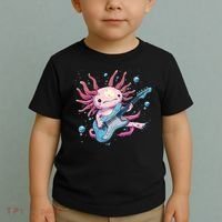Funny Salamander With Guitar For Axolotl Costume Lovers Toddler T-Shirt thumb 2