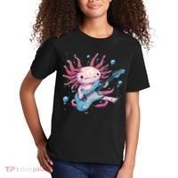 Funny Salamander With Guitar For Axolotl Costume Lovers Kids T-Shirt thumb 2